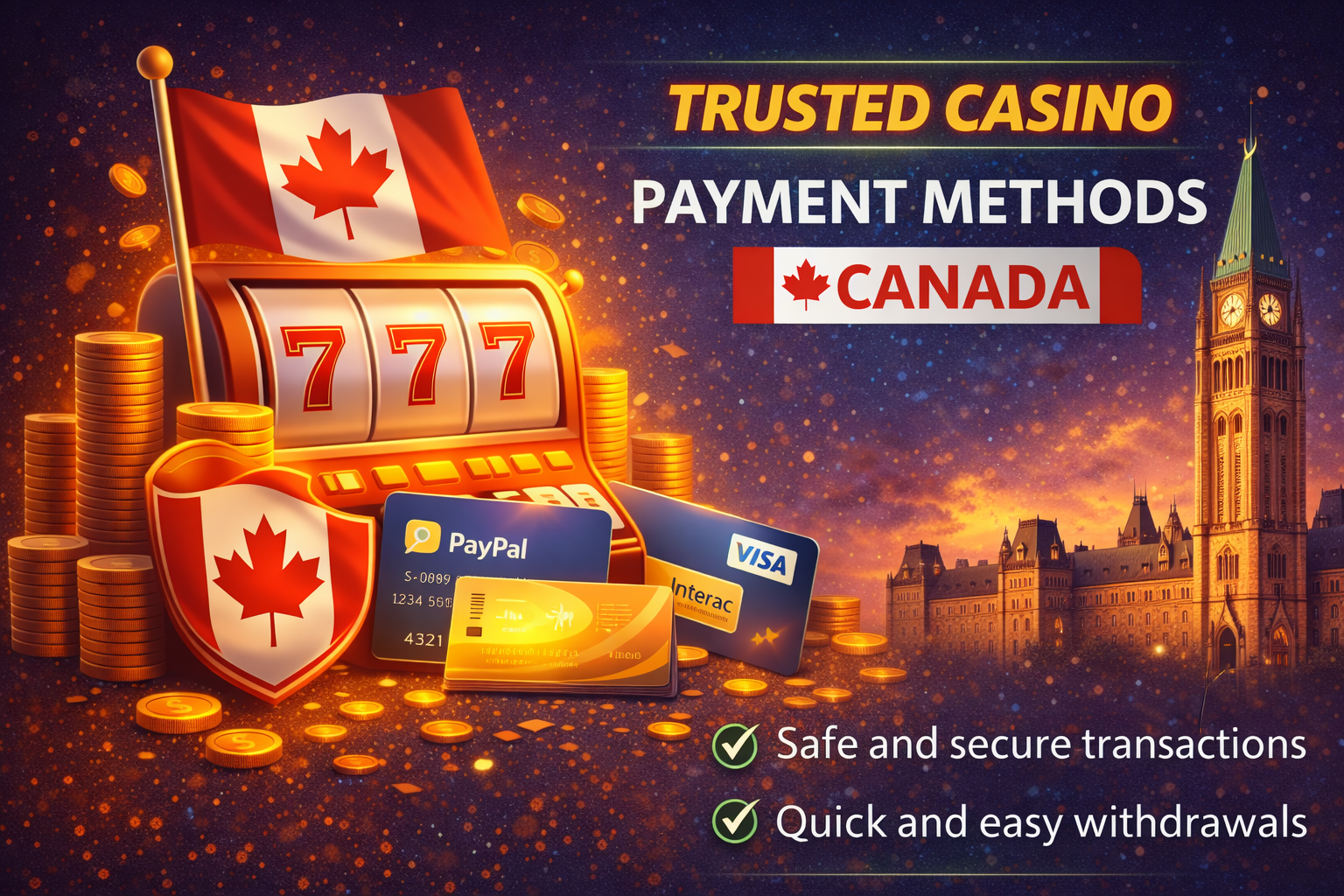 trusted banking logos for reliable casino payments in Canada