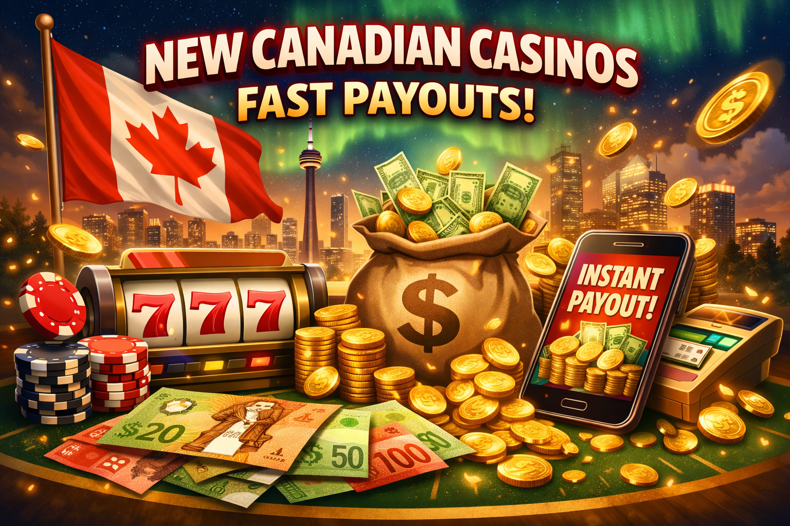 Interac and crypto icons for new fast payout casinos canada